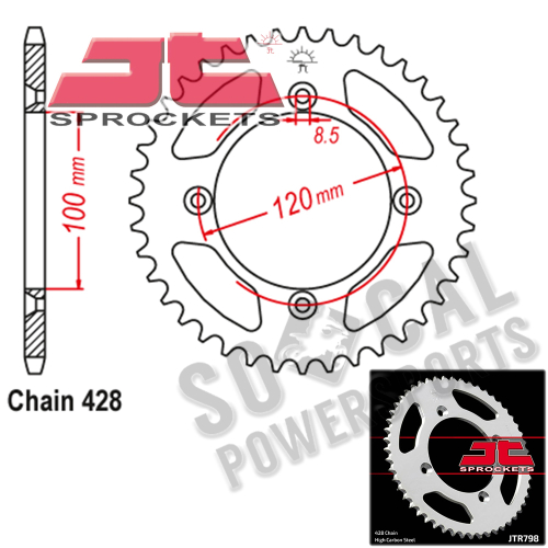 JT Sprockets - JT Sprockets Steel Rear Sprocket - 52T - JTR798.52