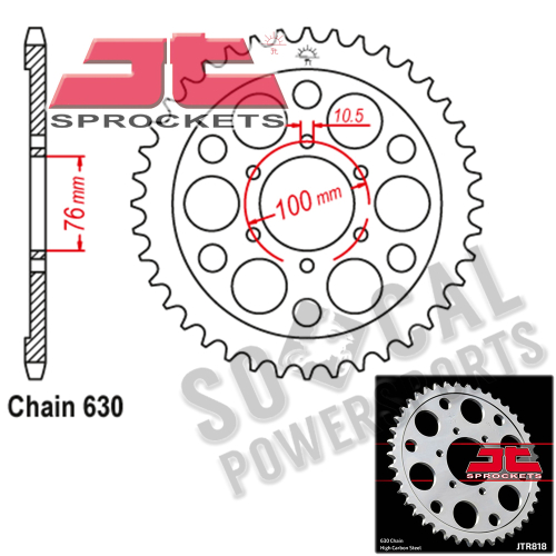 JT Sprockets - JT Sprockets Steel Rear Sprocket - 40T - JTR818.40