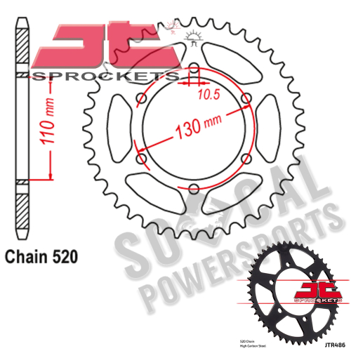 JT Sprockets - JT Sprockets Steel Rear Sprocket - 41T - JTR486.41