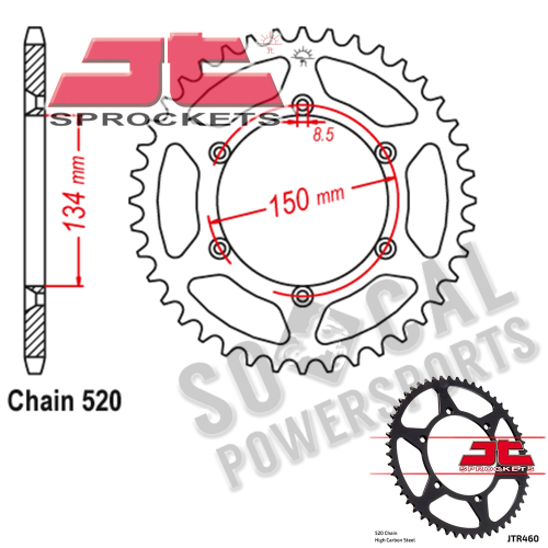 JT Sprockets - JT Sprockets Steel Rear Sprocket - 46T - JTR460.46