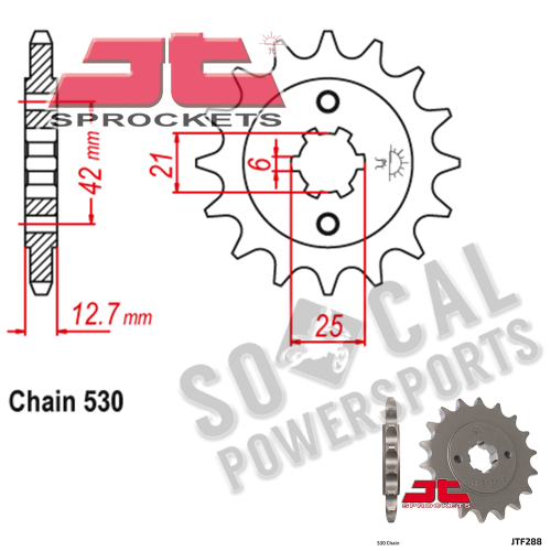 JT Sprockets - JT Sprockets Steel Front Sprocket - 18T - JTF288.18
