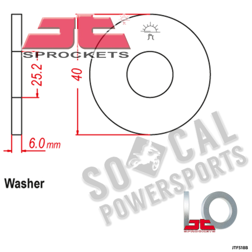 JT Sprockets - JT Sprockets Front Sprocket Spacer - 6mm Spacer - JTF518B