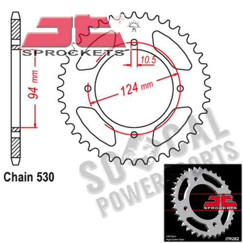 JT Sprockets - JT Sprockets Steel Rear Sprocket - 36T - JTR282.36