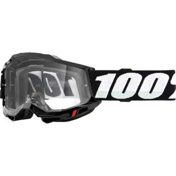 100% - 100% Accuri 2 Black Youth Goggles - 50024-00010 - Black/Black/White/Light Blue/Clear Lens - OSFM