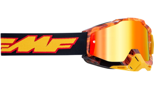 FMF Racing - FMF Racing Powerbomb Spark Youth Goggles - F-50300-251-06 - Black/Yellow / Red Mirror Lens - OSFM