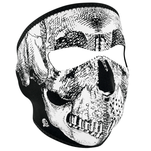 Zan Headgear - Zan Headgear Full Face Mask - WNFM002 - Black and White Skull Face - OSFM