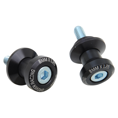 Driven Racing - Driven Racing 8mm Swingarm D Axis Spools - Black/Black - DXS-8 BK