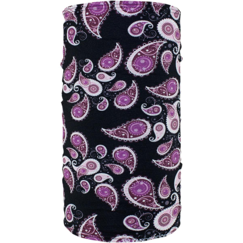 Zan Headgear - Zan Headgear Fleece-Lined Motley Tube - TF228 - Purple Paisley - OSFM
