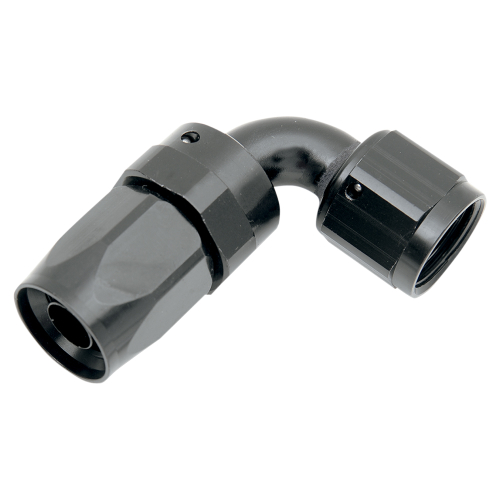 Russell - Russell -8 AN 90 Degree Full Flow Non-Swivel Hose End - Black Anodized - R10173