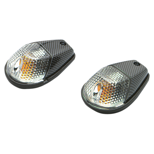 K&S Technologies - K&S Technologies Flush Mount Marker Lights - Carbon/Clear Lens - Single Filament - 25-8015