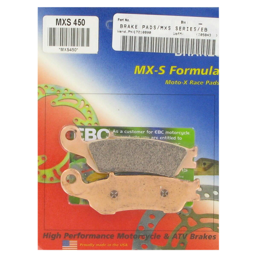 EBC - EBC MXS Series Race Sintered Brake Pads - MXS450