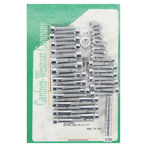 Gardner-Westcott - Gardner-Westcott Cam and Primary Cover Hardware Set - Polished - Chrome - P-10-17-01