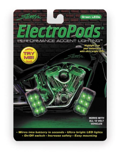 Street FX - Street FX Electropods Rectangle Lightpods - Green/Black - 1041893