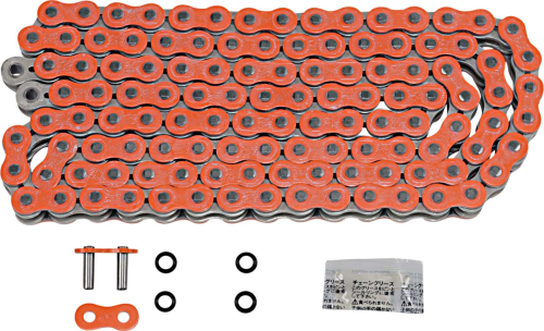 EK Chain - EK Chain 520 MVXZ2 Series X-Ring Chain - 120 Links - Orange - 520MVXZ2-120/O