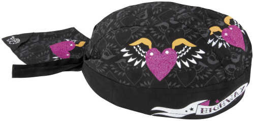Zan Headgear - Zan Headgear Highway Honeys Flydanna Womens Headwrap - ZHH17 - Hearts & Wings - OSFM