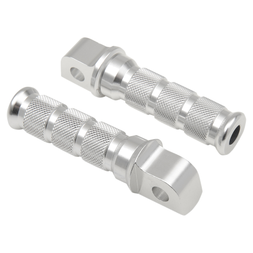 Emgo - Emgo Round Style Footpegs - Passenger - Silver - 50-11251