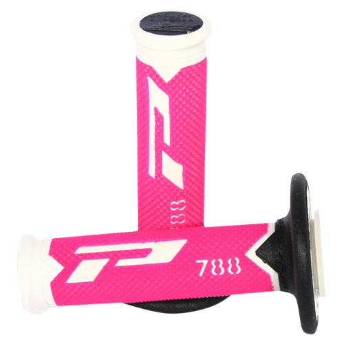 Pro Grip - Pro Grip Cross Triple Density 788 Grips - White/Pink/Black - 788WHFLFXBK