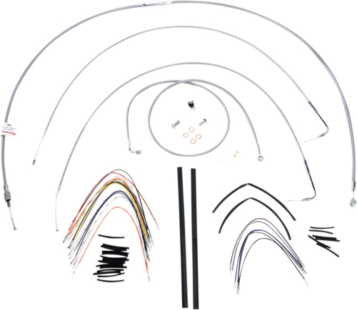 Burly Brand - Burly Brand Extended Cable/Brake Line Kit for 18in. Gorilla Handlebars - Stainless Steel - B30-1060