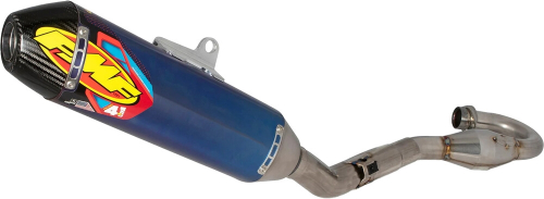 FMF Racing - FMF Racing Factory 4.1 RCT Full System - Titanium Anodized Blue Muffler - Carbon End Cap - 042406