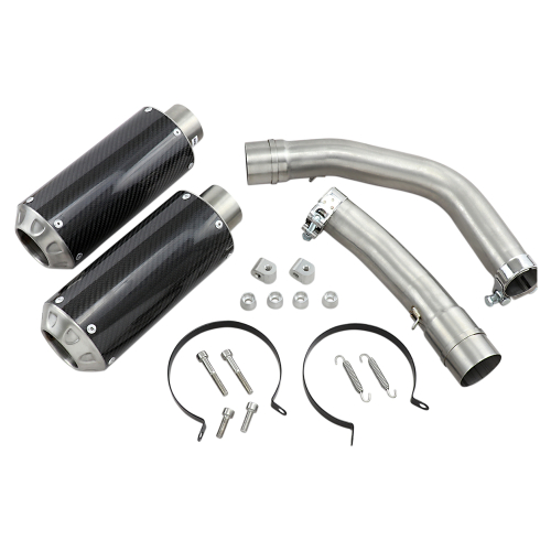 Hotbodies Racing - Hotbodies Racing MGP II Growler Dual Slip-Ons - Carbon Fiber Muffler - 80901-2404