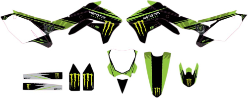 DCOR - DCOR Monster Energy Kawasaki Complete Graphics Kit - White - 20-20-460