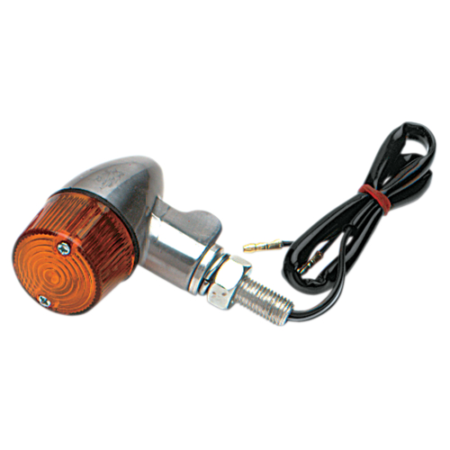 K&S Technologies - K&S Technologies Polished Aluminum Marker Lights - Round #2 with Amber Lens - Single Filament - 25-8330
