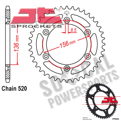JT Sprockets - JT Sprockets Steel Rear Sprocket - 41T - JTR822.41