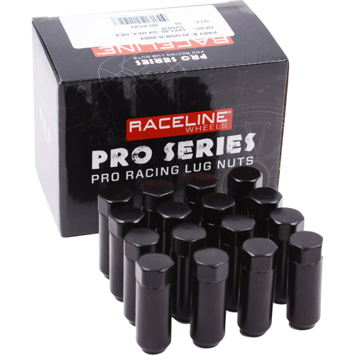Raceline - Raceline Military Lug Nut - 3/4in. Hex - 12mm x 1.5 - Black - ALUGB-R-20BX