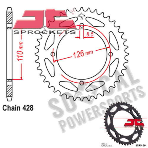 JT Sprockets - JT Sprockets Steel Rear Sprocket - 46T - JTR1466.46