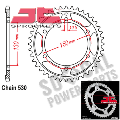 JT Sprockets - JT Sprockets Steel Rear Sprocket - 40T - JTR859.40