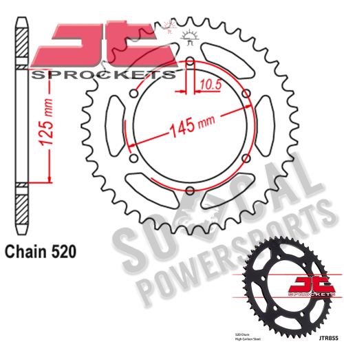 JT Sprockets - JT Sprockets Steel Rear Sprocket - 48T - JTR855.48
