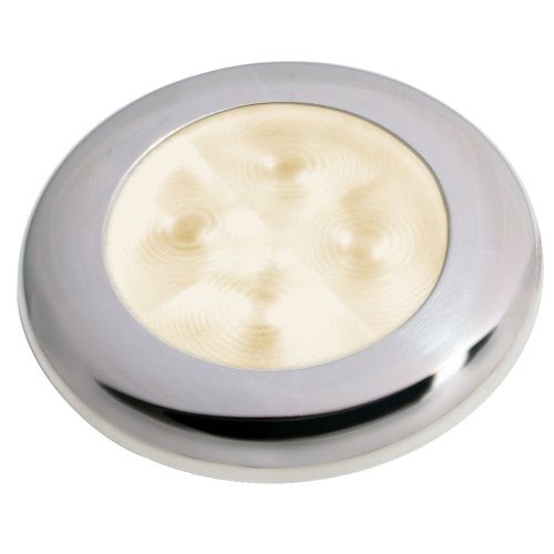 Hella Marine - Hella Marine Slim Line LED 'Enhanced Brightness' Round Courtesy Lamp - Warm White LED - Stainless Steel Bezel - 12V