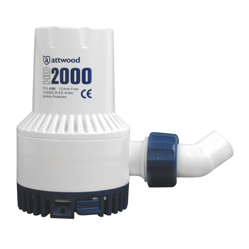Attwood Marine - Attwood Heavy-Duty Bilge Pump 2000 Series - 12V - 2000 GPH