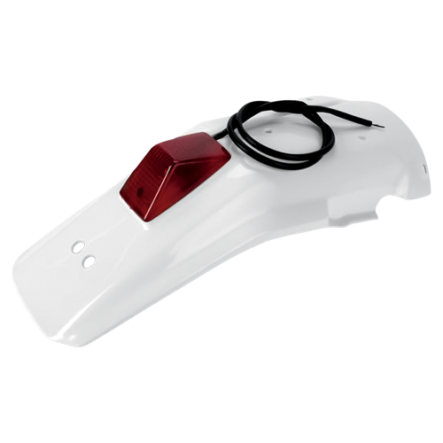 UFO Plastics - UFO Plastics Enduro Rear Fender with Light - White - HO02650041