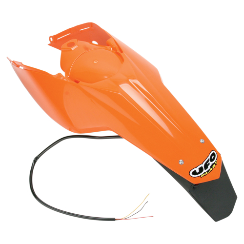 UFO Plastics - UFO Plastics Enduro Rear Fender with Light - Orange - KT03097-127