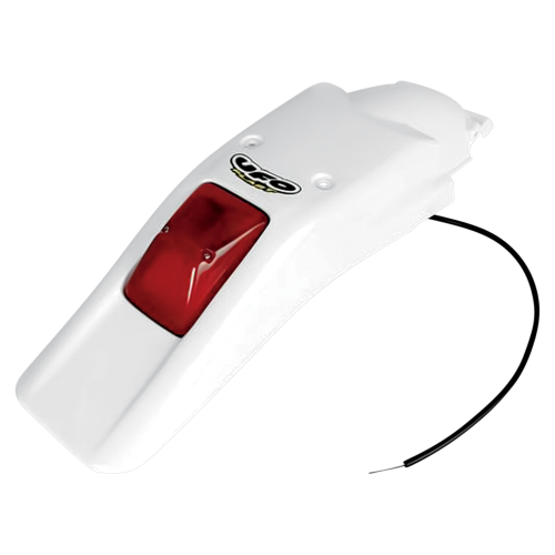 UFO Plastics - UFO Plastics Enduro Rear Fender with Light - White - XR03611-041