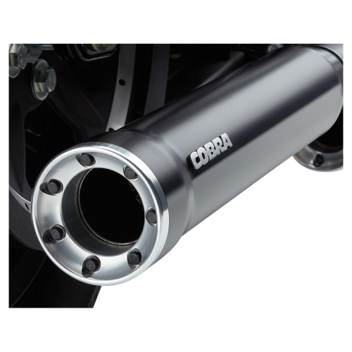 Cobra - Cobra 3in. Slip-On Muffler with RacePro Tips - Black - 6080RB