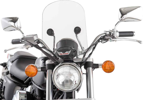 Slipstreamer - Slipstreamer HD-3 Tombstone Windshield with Chrome Hardware - Clear - HD-3CHR-C