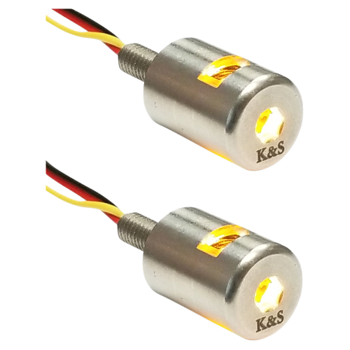 K&S Technologies - K&S Technologies Three-Beam License Plate Bolt Light - Amber -  Run/Turn/Brake - 25-9185