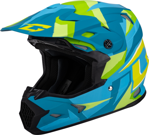 G-Max - G-Max MX-96 Splinter Helmet - D3961184 - Matte Blue/Green - Small
