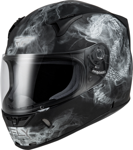 Fly Racing - Fly Racing Revolt FS Coil Helmet - 73-8385XS - Matte Black/White - X-Small
