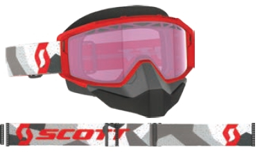 Scott USA - Scott USA Primal Snow Cross Goggles - 278606-7434134 - Camo White/Red/Rose Lens - OSFM