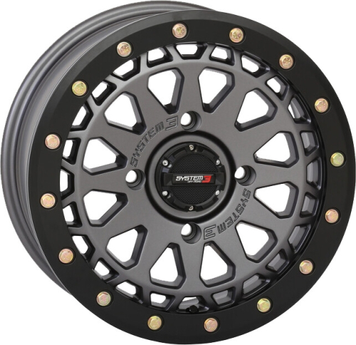 System 3 - System 3 SB-6 Beadlock Wheel - 15x7 - 4+3 (10mm) - 4/137 - Matte Gunmetal Gray - 15S3-6636