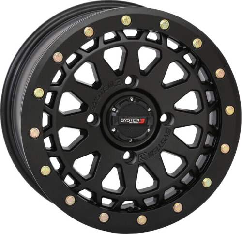 System 3 - System 3 SB-6 Beadlock Wheel - 15x7 - 4+3 (10 mm) - 4/137 - Matte Black - 15S3-6536