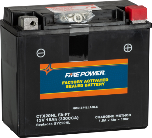 Fire Power - Fire Power AGM Factory Activated Sealed Battery - YTX20HL-BS - CTX20HL (FA) FT