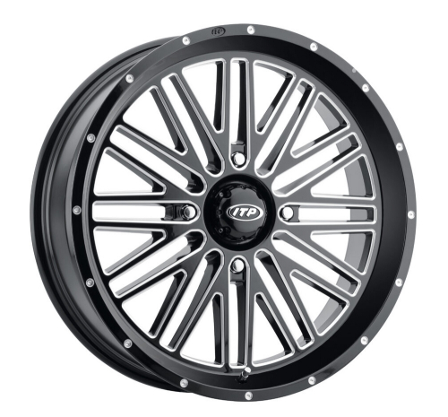 ITP - ITP Storm SS Series Momentum Wheel -24x6.5 - 4+2.5 (10mm) - 4/137 - Gloss Black w/ Machined - 24MT118BX