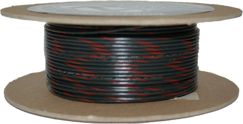 Namz - Namz 100-Foot OEM Color Wire Spool - 20 Gauge - Black/Red Stripe - NWR-02-100-20