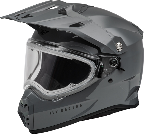 Fly Racing - Fly Racing Trekker Cold Weather Solid Helmets with Electric Shields - 73-31365XS - Grey Electric - X-Small