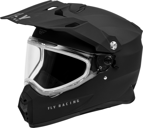 Fly Racing - Fly Racing Trekker Cold Weather Solid Helmets with Dual Shields - 73-31364M - Matte Black - Medium