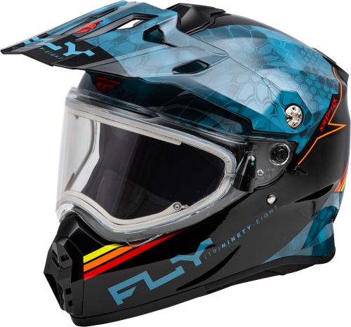 Fly Racing - Fly Racing Trekker Cold Weather Conceal Helmets with Electric Shields - 73-31362M - Slate/Black/Red - Medium